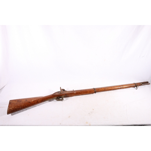 504 - British muzzle loading percussion cap rifle stamped to stock 1158, 124cm long