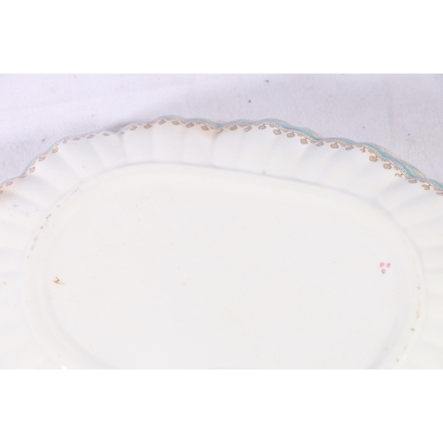 510 - Antique porcelain lobed dish with White Star Line flag crest to the centre, turquoise and gilt borde... 