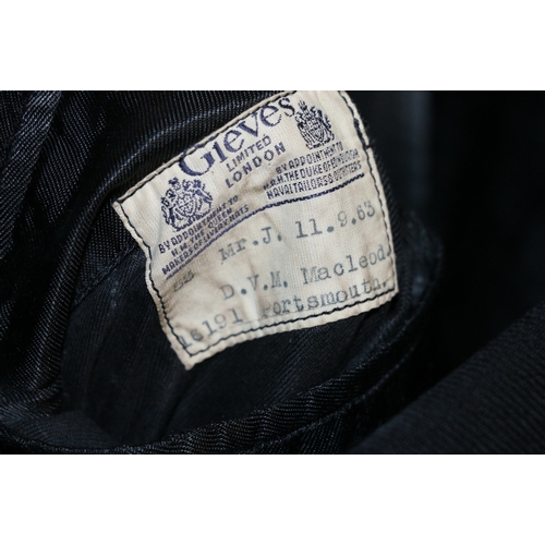 569 - British Royal Navy dress uniform jacket having Gieves label 