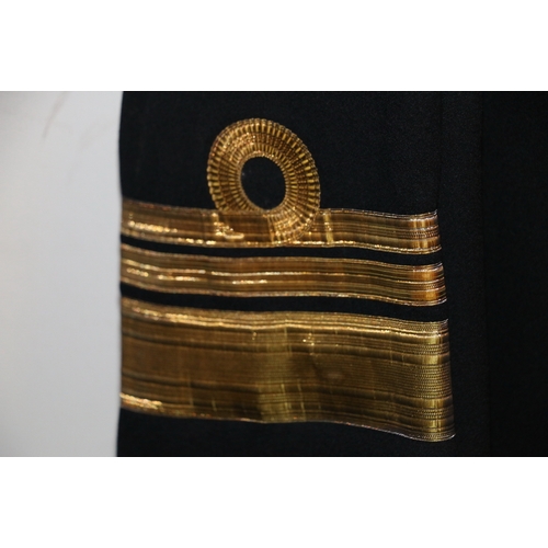 571 - British Royal Navy dress uniform jacket or greatcoat having Walton & Co of Gosport 