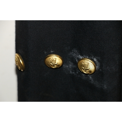 576 - British Royal Navy dress uniform jacket having Jackson of Hong Kong label with brass naval buttons b... 