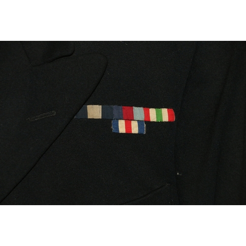 577 - British Royal Navy dress uniform jacket having V H Bennett Ltd of Weymouth label 