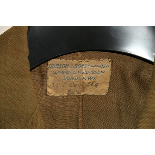 588 - British Army dress uniform jacket having Hobson and Sons (London) Ltd label 