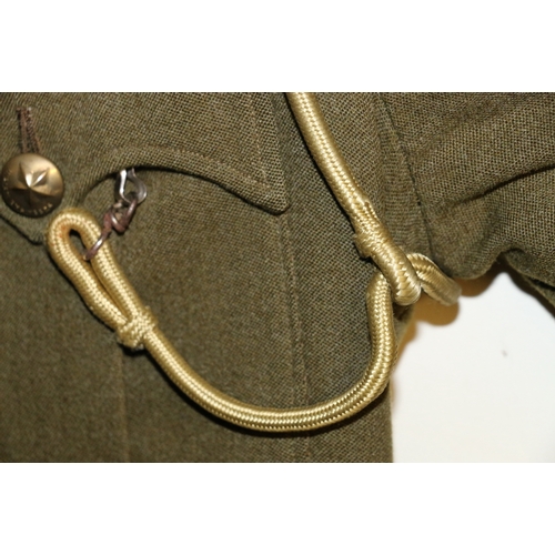 597 - British Army dress uniform jacket with brass Indian Engineers buttons, India grenade collar badges, ... 