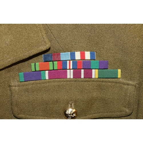 599 - British Army dress uniform jacket having H Lotery and Co (Uniforms) Ltd label dated 1965 