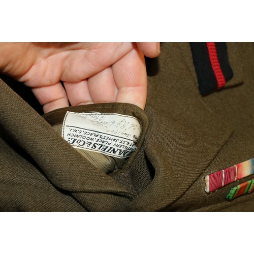 600 - British Army dress uniform jacket having J Daniels and Co Ltd of Woolwich 