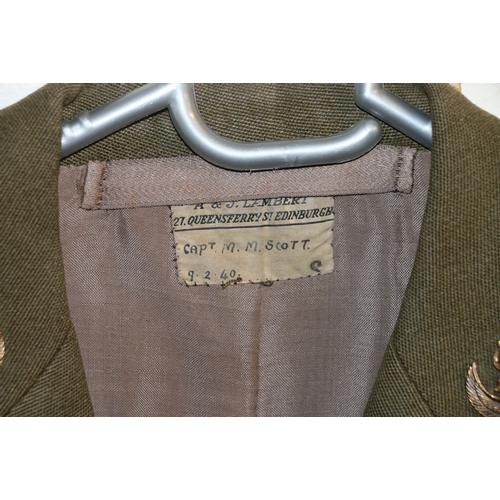 601 - British Army dress uniform jacket having A and J Lambert of 27 Queensferry Street Edinburgh label 