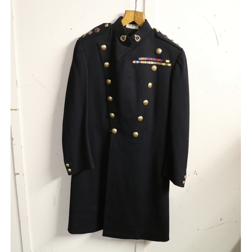 607 - British Army dress uniform jacket or greatcoat having Hawkes & Co of Piccadilly label 