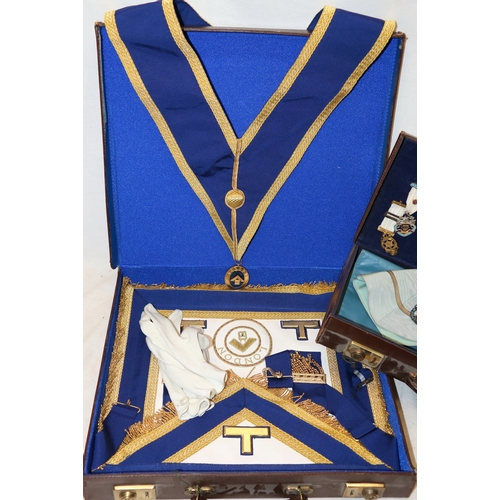 541 - Masonic regalia with jewels including Royal Masonic Institution for Boys 1957 and 1969 Steward badge... 