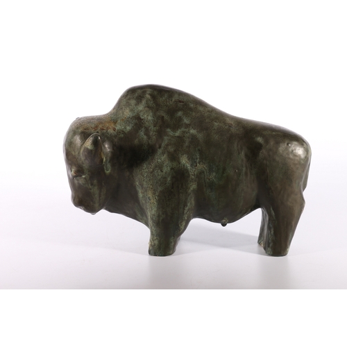 10 - Studio Pottery model of a bison or bull, unsigned but in the Otto Keramik West German Ruscha pottery... 