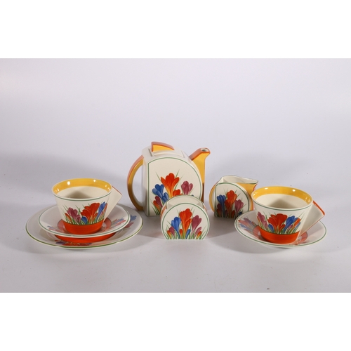 110 - Bradford Exchange Limited Edition Tea for Two set decorated in Clarice Cliff Crocus pattern, with bo... 