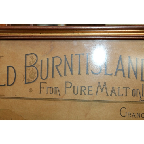 236 - Old Burntisland Whisky, Grange Distillery, William Young and Co Limited, framed whisky advertising p... 