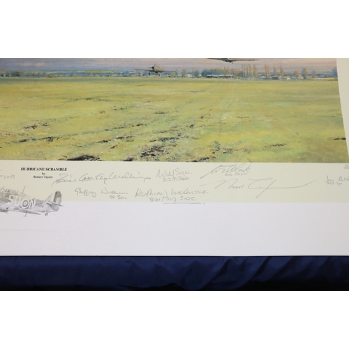 520 - ROBERT TAYLOR Hurricane Scramble Print, pencil signed limited edition 4/1000, image size 4... 