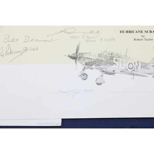 520 - ROBERT TAYLOR Hurricane Scramble Print, pencil signed limited edition 4/1000, image size 4... 