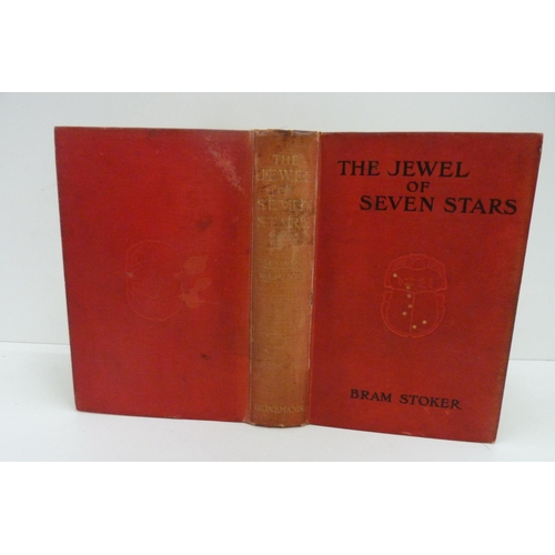 112 - STOKER BRAM.  The Jewel Of Seven Stars. Orig. red cloth, some wear, fading & mkg. to back, brown... 