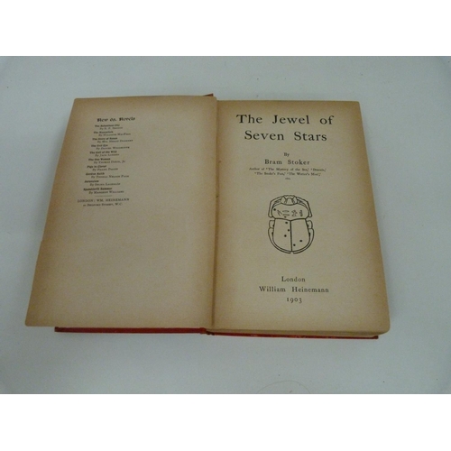 112 - STOKER BRAM.  The Jewel Of Seven Stars. Orig. red cloth, some wear, fading & mkg. to back, brown... 
