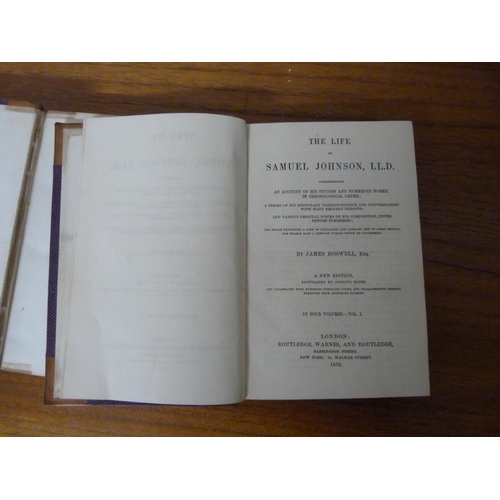 219 - BOSWELL JAMES.&nbsp;&nbsp;The Life of Samuel Johnson. 2 vols. Text illus. Half calf, faded backs. 18... 
