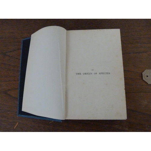 30 - DARWIN CHARLES.&nbsp;&nbsp;On the Origin of Species. Illus. after photographs. Orig. blue cloth. 190... 