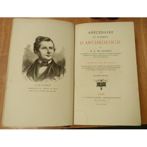 42 - DE CAUMONT A.&nbsp;&nbsp;Abecedaire ou Rudiment D'Archeologie. 3 vols. Many plates & illus. Half... 