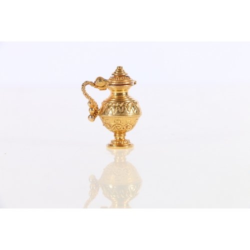 111 - 9ct gold charm in the form of a ewer carafe or tappit hen by GJLD, 11.5g gross