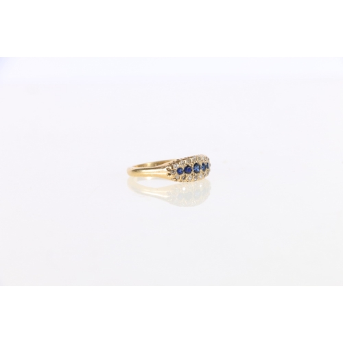 125 - 18ct gold sapphire and diamond ring, size Q, 4.4g