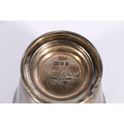 17 - George VI silver christening mug with incised nursery designs including Squirrel, Noah's Ark, Snowma... 