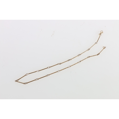 71 - 9ct gold bar link neck chain, 46cm long 14.8g