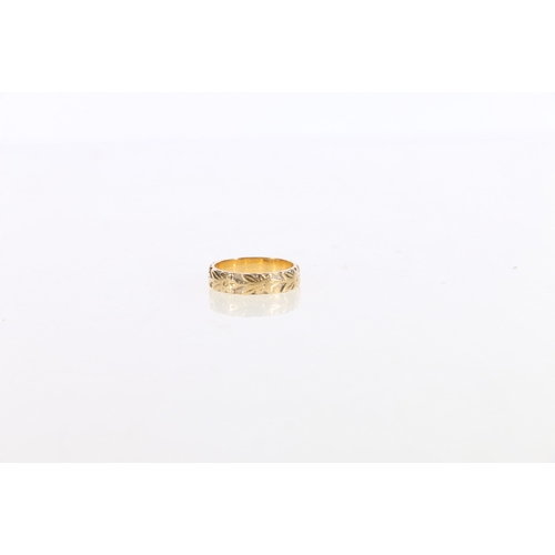 98 - 18ct yellow gold band ring by C G and S Birmingham, ring size J, 3.8g