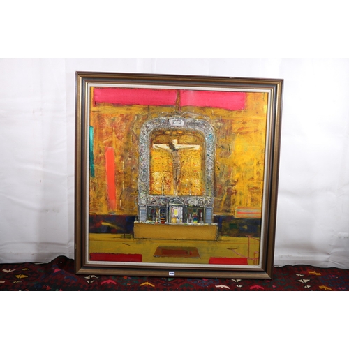 198 - SIR ROBIN PHILIPSON RA PRSA FRSA RSW RGI DLitt LLD (1916-1992) *ARR*, Altarpiece Oil on canvas, unsi... 