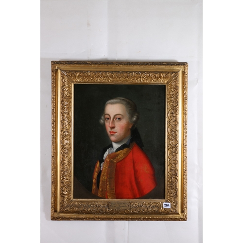 204 - AFTER COSMO ALEXANDER (18th century copy)Gentleman in a red coat probably Bonnie Prince Charlie Oil ... 