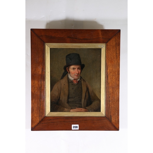 208 - 19TH CENTURY SCHOOL attributed to Joseph Sutton Portrait of a gentleman Unsigned oil on ca... 