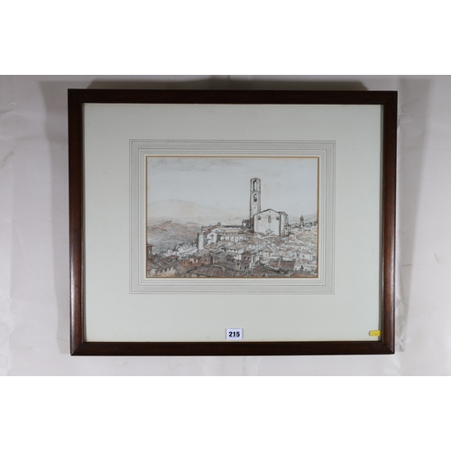 215 - SIR DAVID MUIRHEAD BONE (Scottish 1876-1953) *ARR*, Perugia Roofs - Italy, Signed pencil drawing, 24... 