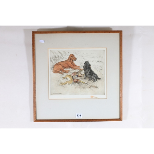 234 - HENRY WILKINSON (1921-2011), Labrador Retrieving Hare, Pencil signed artist's proof colour... 