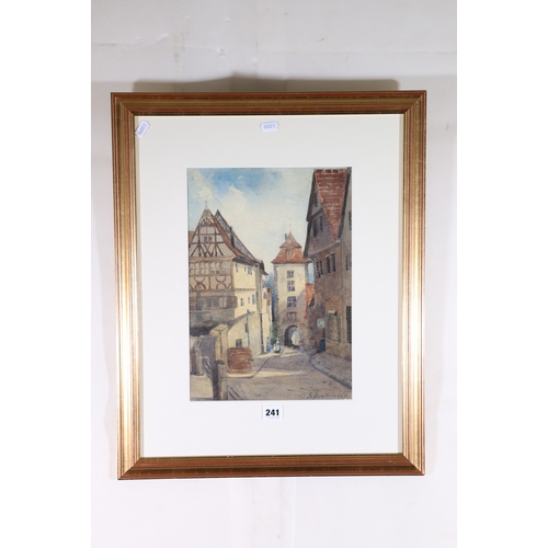 241 - GEORGE STRATTON FERRIER RI RSW (1852-1912), A Street in Rothenburg Alie Tauber, Signed wat... 