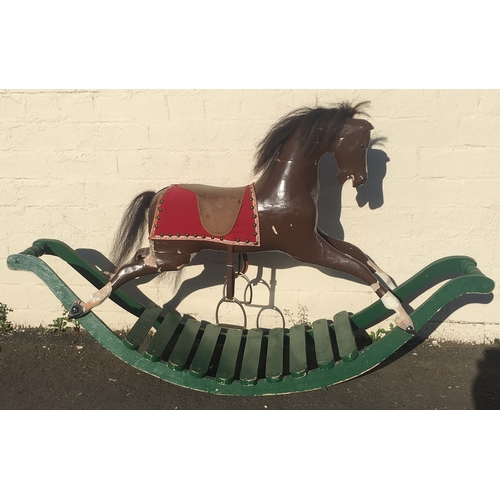 645 - Early 20th century bow rocking horse, 135cm long