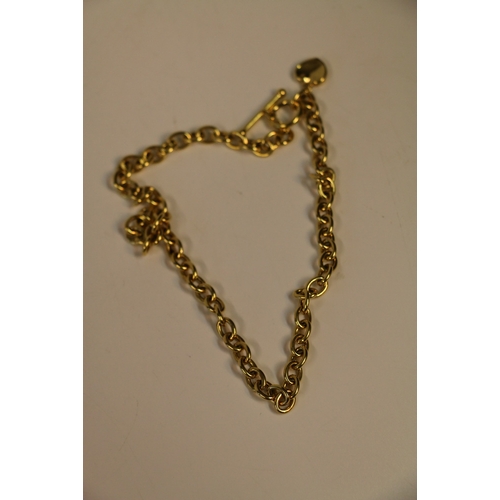 68 - 9ct hollow gold ring link chain, 45cm long, 15.2g