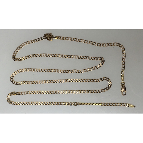 100C - Italian 9ct gold flattened curb link neckchain, 9.3g gross