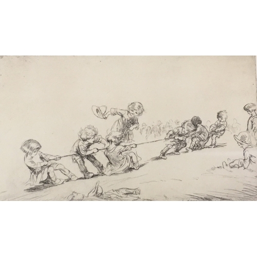 234A - EILEEN ALICE SOPER (1905-1990) *ARR*, Children playing tug of war and cart racing, Two pencil signed... 