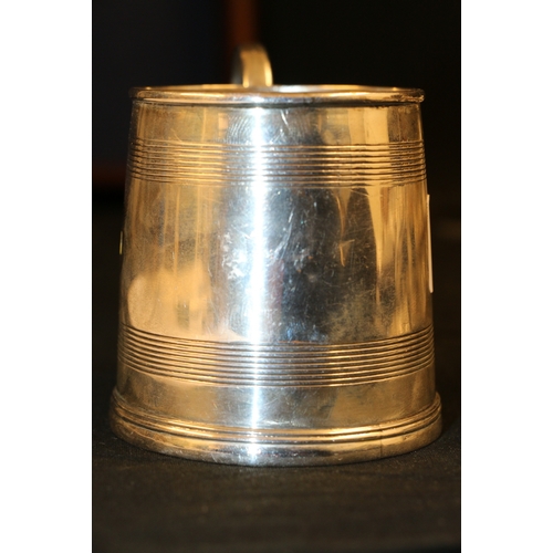 22 - Indian Colonial silver christening mug with two incised bands and gilded interior, possibly by Willi... 