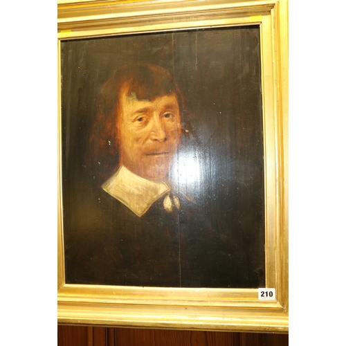 210 - 19TH CENTURY SCHOOL Portrait of a gentleman Unsigned oil on board, 49cm x 39cm ... 