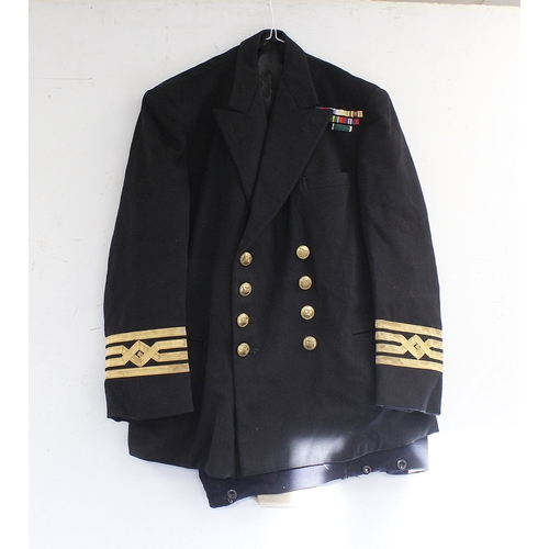 12 - British Royal Navy dress uniform jacket having Miller, Rayner & Haysom label 