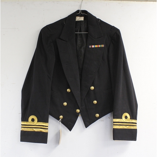 15 - British Royal Navy dress uniform jacket having Gieves label, brass naval buttons by Gieves, bullion ... 