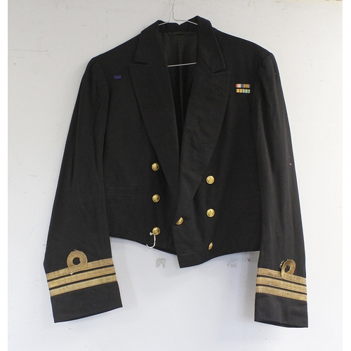 16 - British Royal Navy dress uniform jacket having brass naval buttons by Best of London, bullion wire c... 