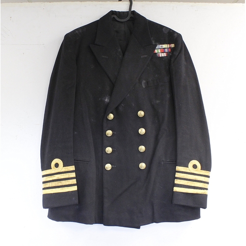 2 - British Royal Navy dress uniform jacket having brass naval buttons by Pitt & Co, bullion wire cu... 