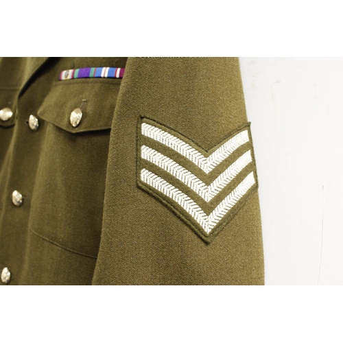 28 - British Army dress uniform jacket having Bernard Uniforms (Holdings) Ltd label, staybrite buttons an... 