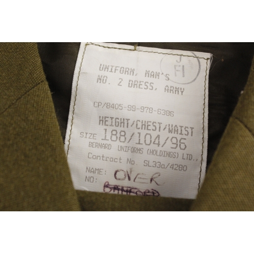 28 - British Army dress uniform jacket having Bernard Uniforms (Holdings) Ltd label, staybrite buttons an... 