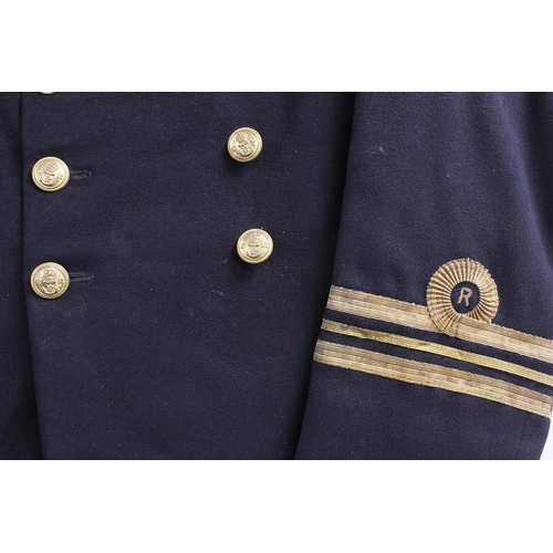 5 - British Royal Navy dress uniform jacket having C I Shearer & Son of Buckie label, brass naval bu... 