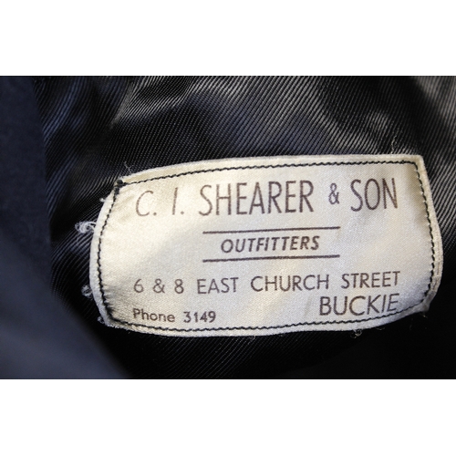 5 - British Royal Navy dress uniform jacket having C I Shearer & Son of Buckie label, brass naval bu... 