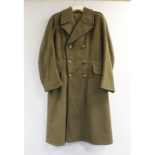 50 - British Army dress uniform long jacket or greatcoat having Montague Barton Ltd of Leeds label dated ... 