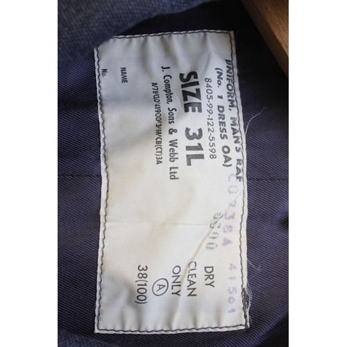 59 - British Royal Air Force dress uniform jacket having J Compton Sons & Webb Ltd label, RAF Staybri... 